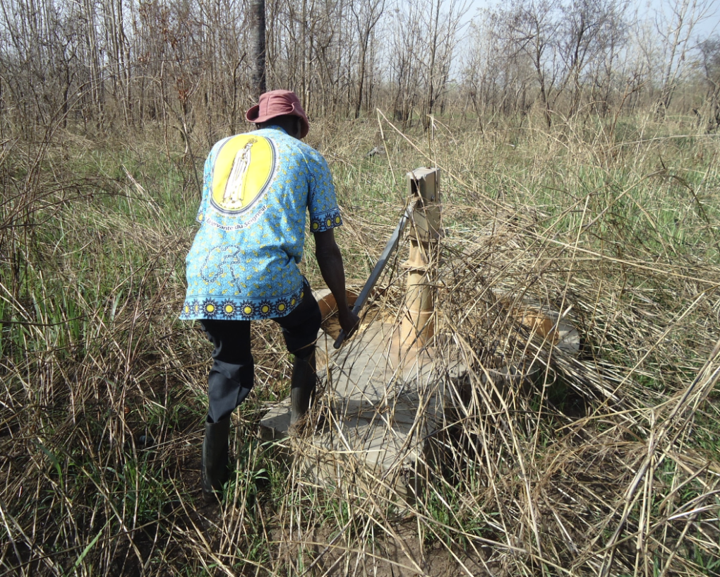 getting water from the well 