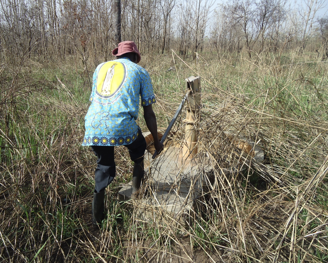 getting water from the well